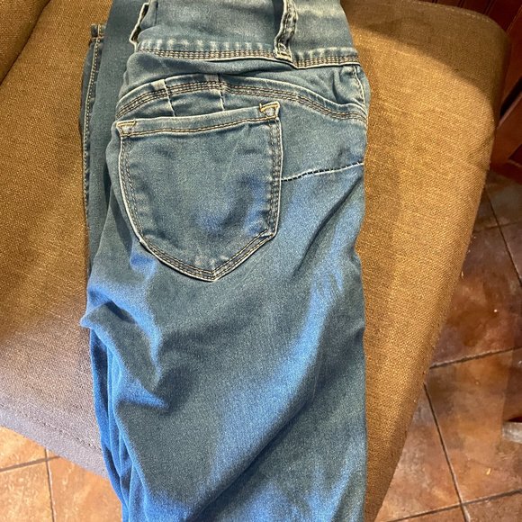 Wax Jeans Butt I Love You WAX Skinny Leg Button Push Up Medium Wash Jeans 0 - Picture 1 of 4
